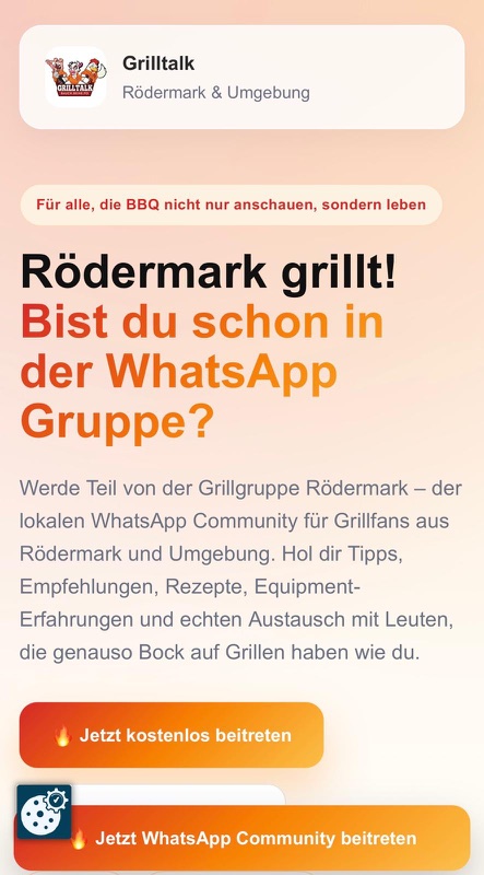Screenshot der Landingpage der Grillgruppe Rödermark